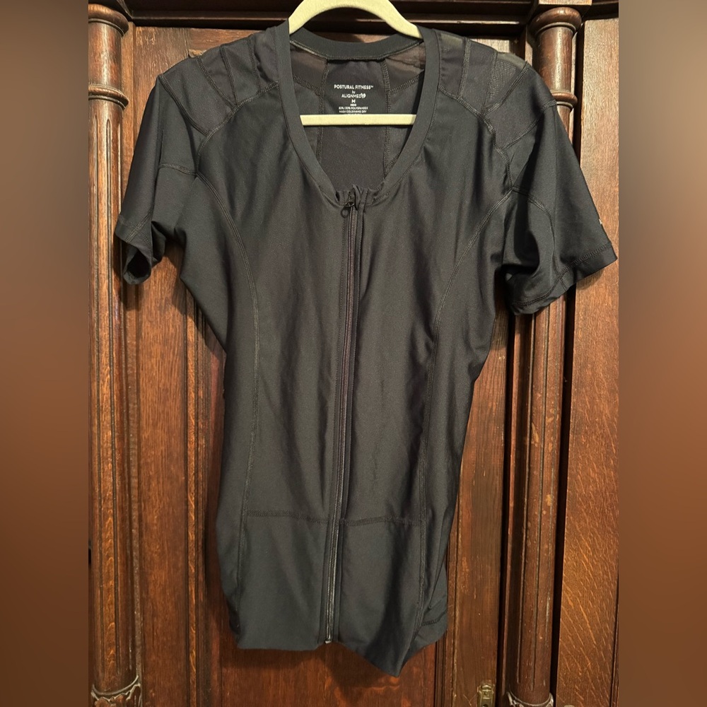Alignmed Men's Black Short Sleeve Posture Shirt M